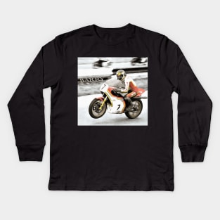 Barry Sheene, Moto GP Legend Motorbike Racer Champion Kids Long Sleeve T-Shirt